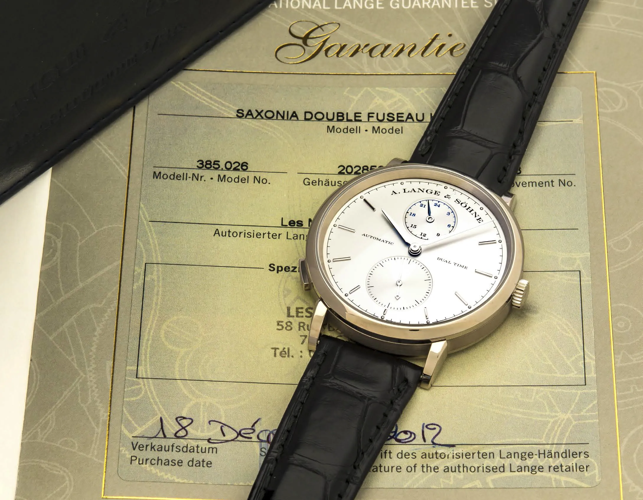 A. Lange & Söhne Saxonia 385.026 40mm White gold Silver