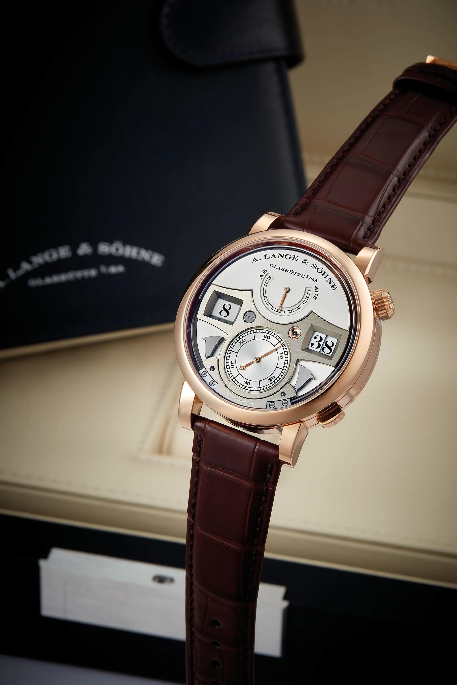 A. Lange & Söhne Zeitwerk 145.032 44mm Rose gold Silver