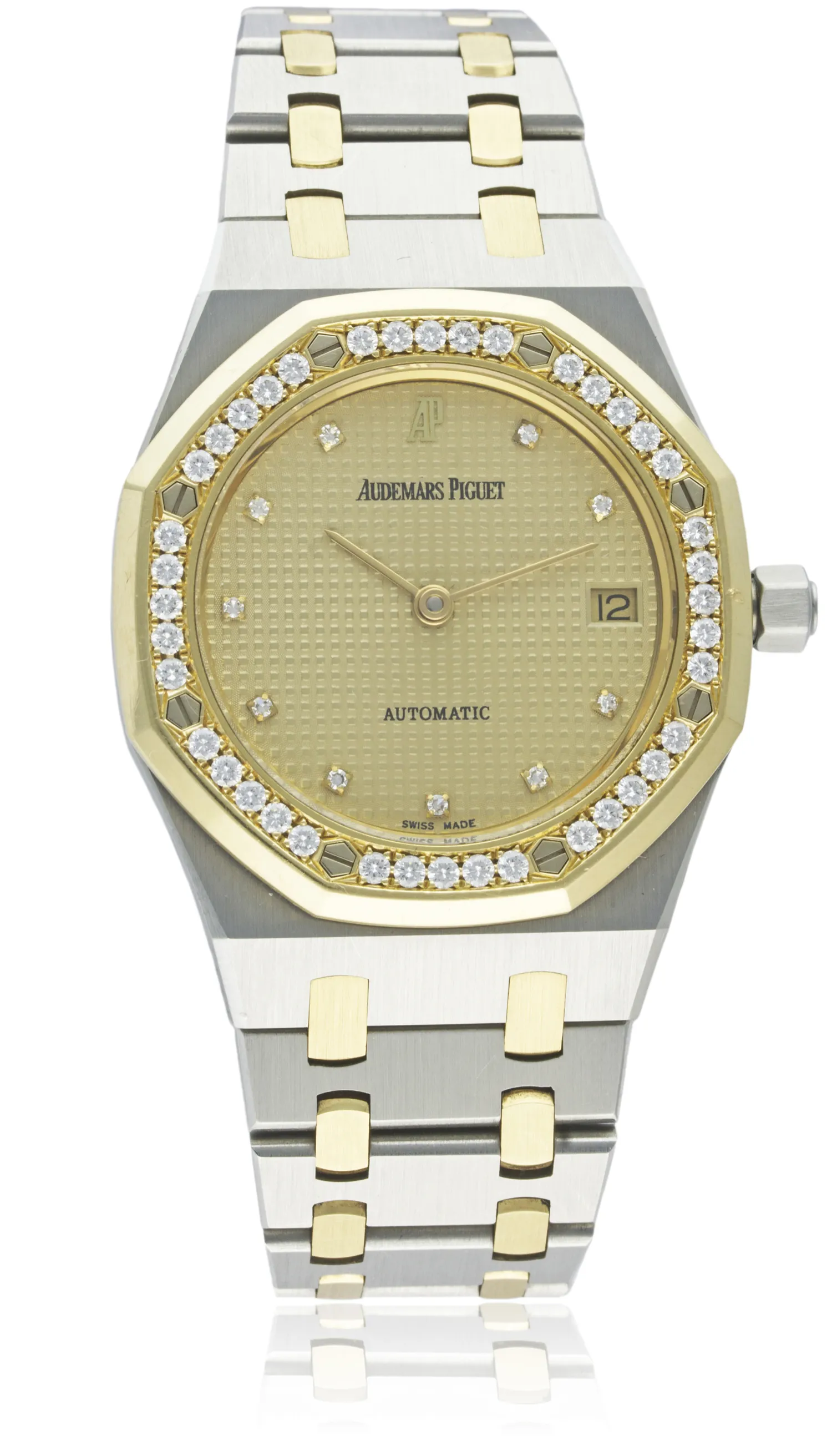 Audemars Piguet Royal Oak Lady 37mm Yellow gold and Stainless steel and Diamond Champagne