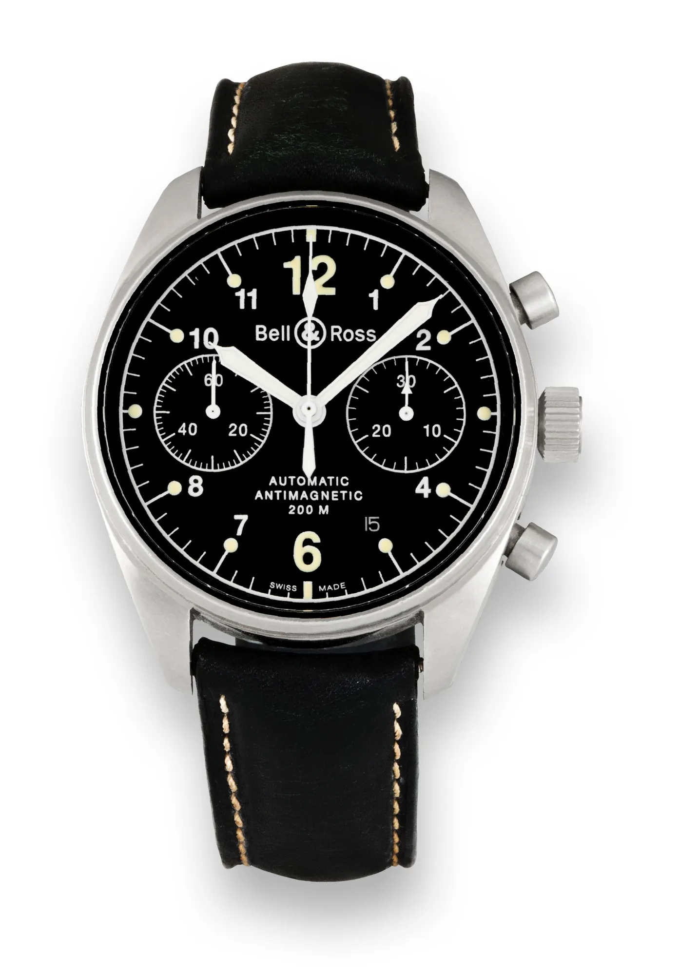 Bell & Ross Vintage 126 39mm Stainless steel Black