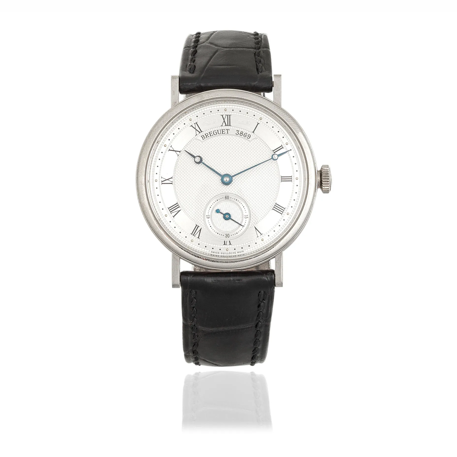 Breguet Classique 5907 35mm White gold Silvered guilloche