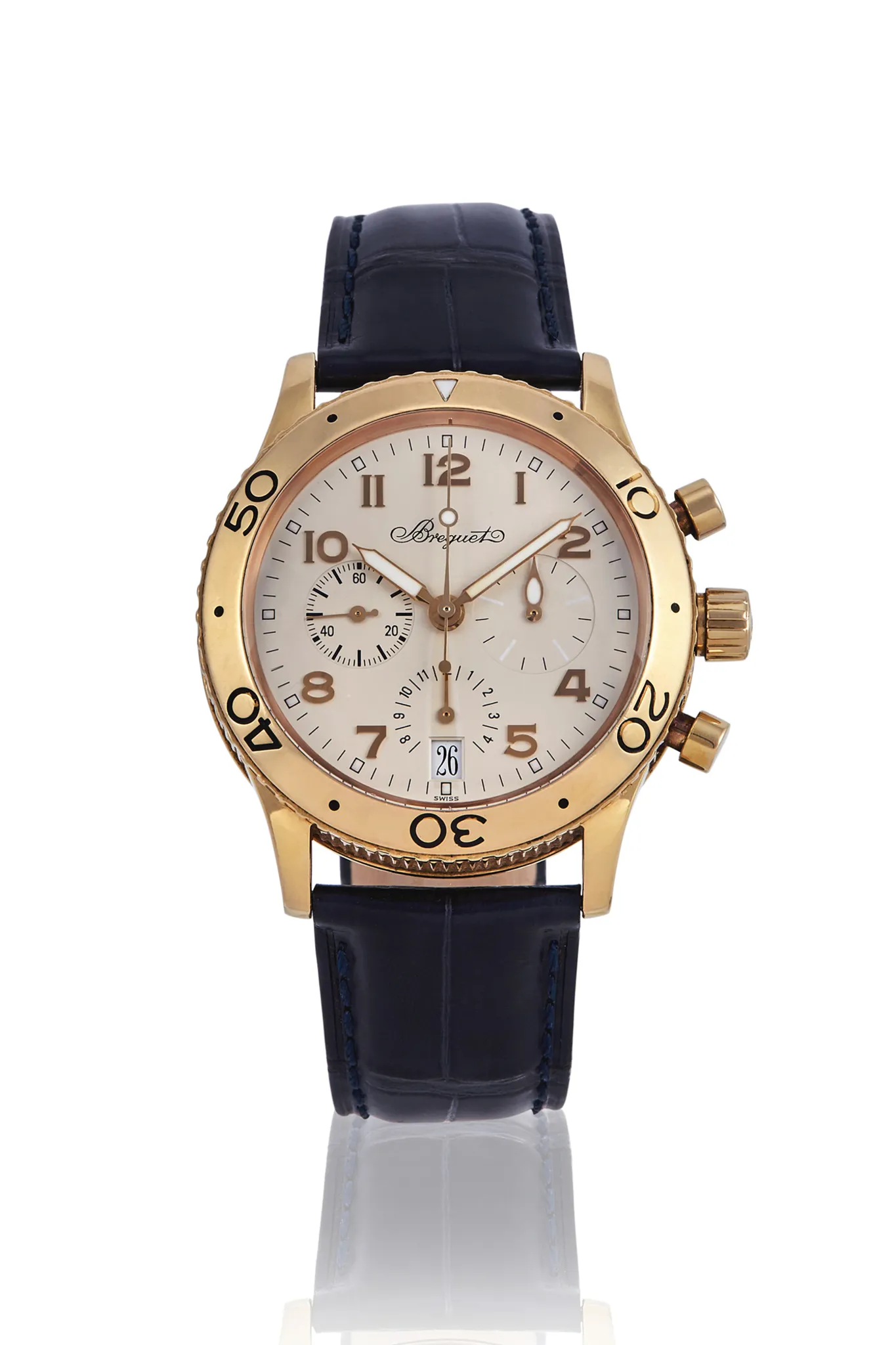 Breguet Type XX Transatlantique 3820 39.5mm Yellow gold White