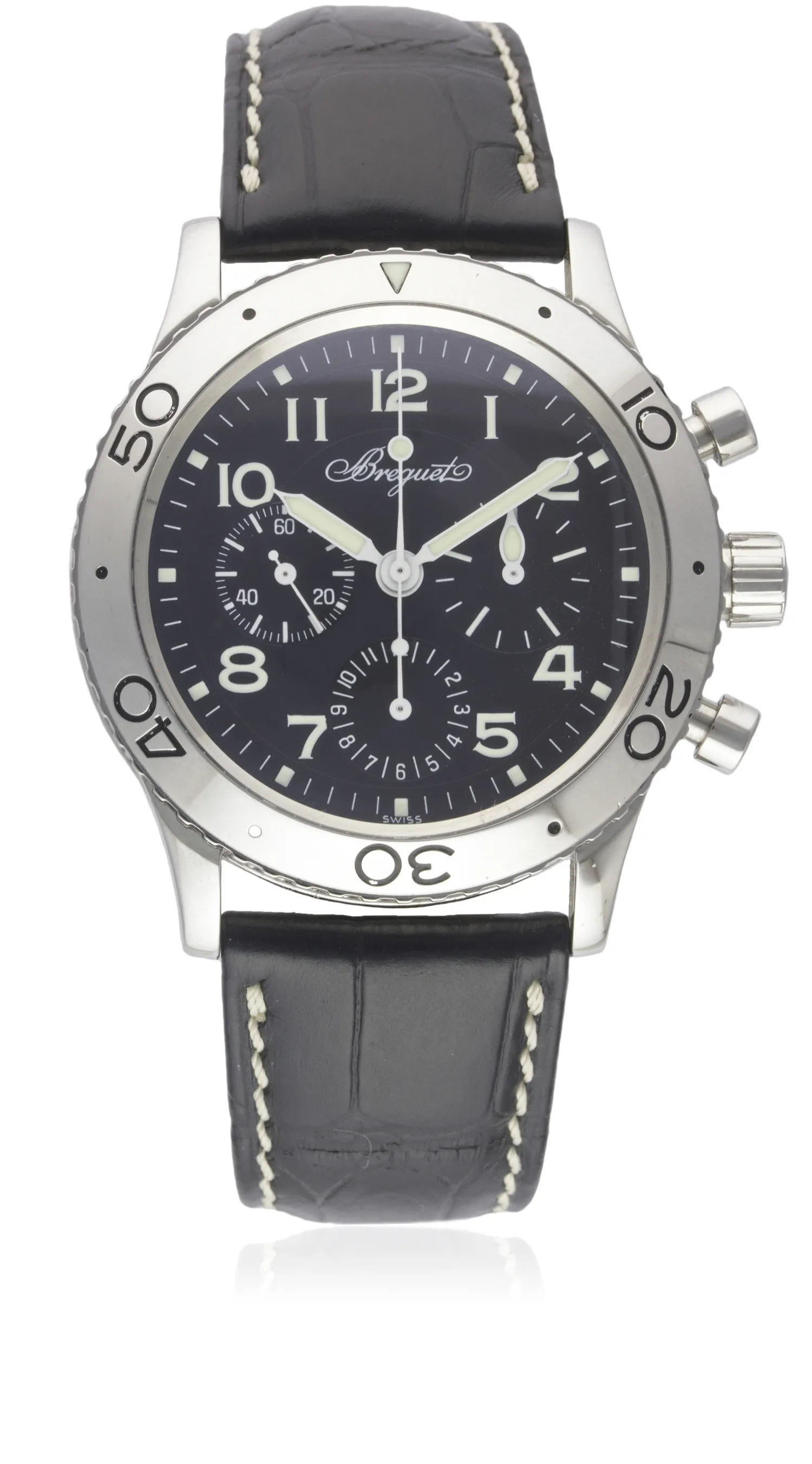 Breguet Type XX Aéronavale 3800 39mm Stainless steel Black