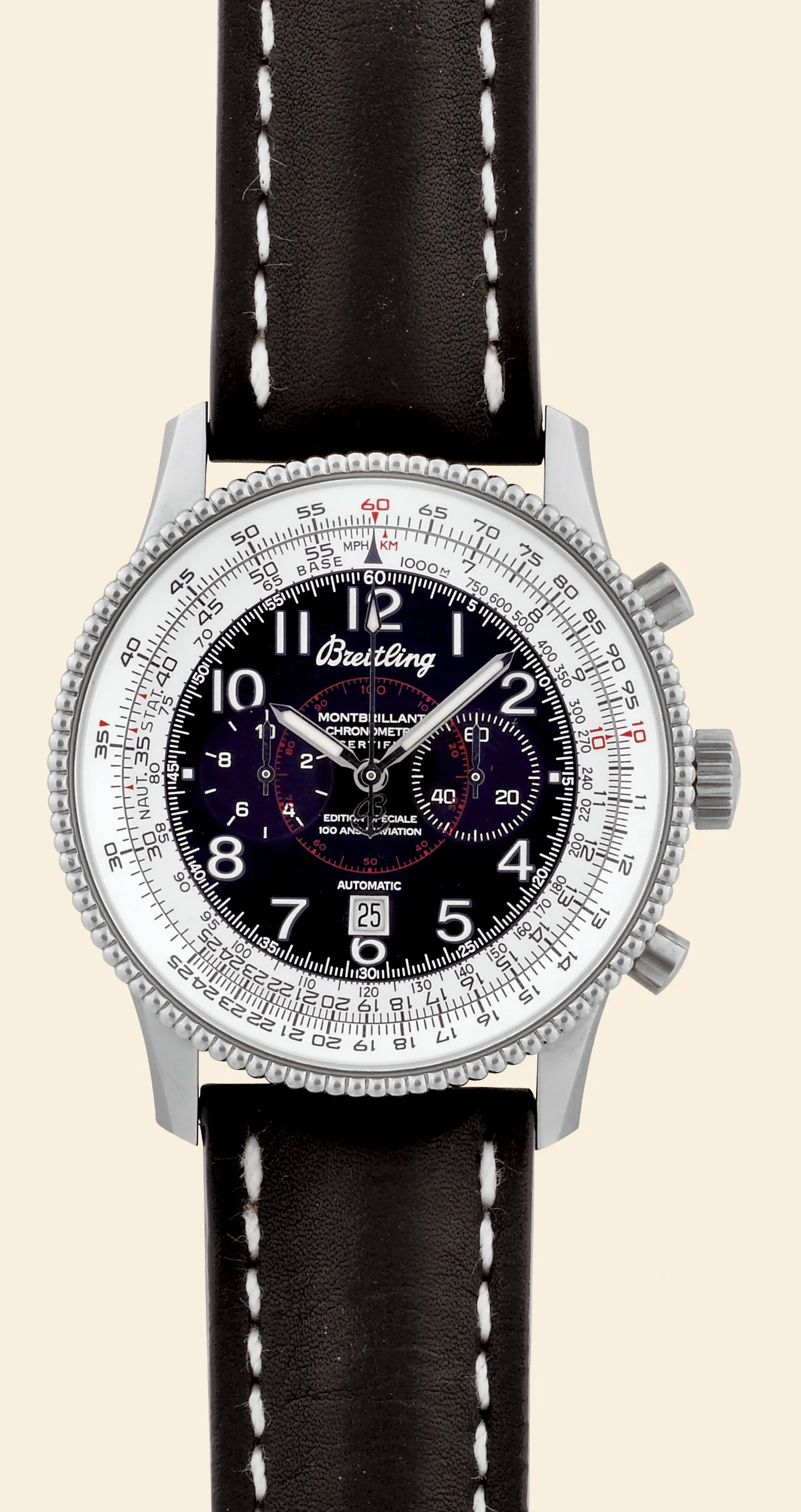 Breitling Montbrillant 42mm Stainless steel bi-color black and silver