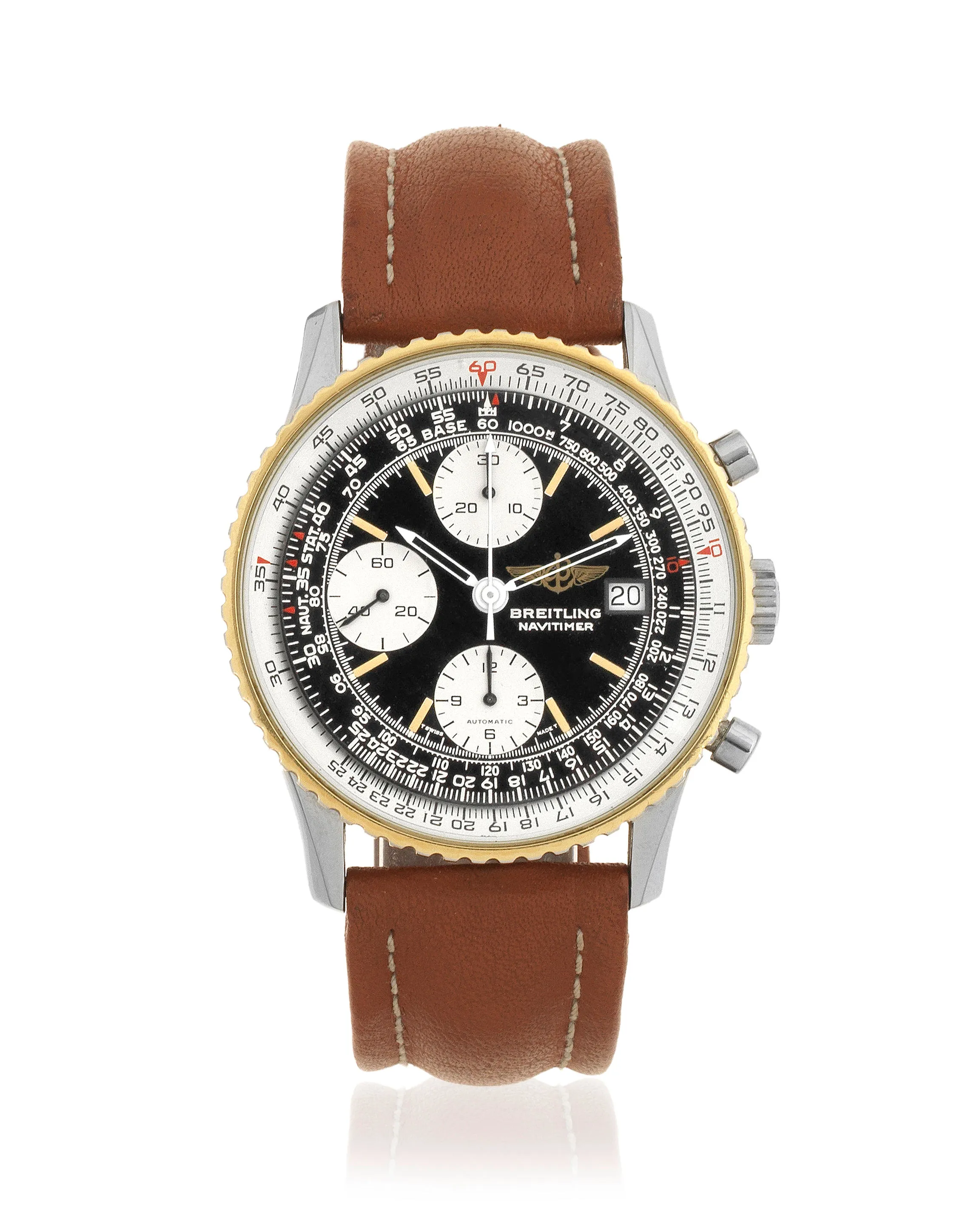 Breitling Navitimer 81610 41mm Yellow gold and stainless steel Black