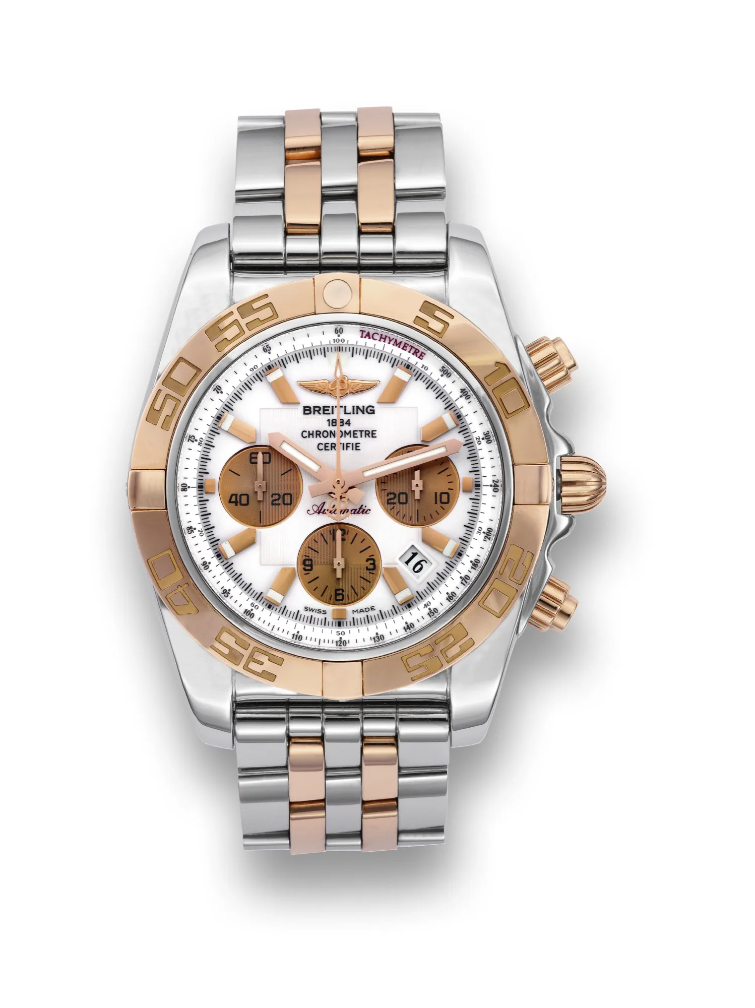 Breitling Chronomat CB 0110 45mm Rose gold and stainless steel White