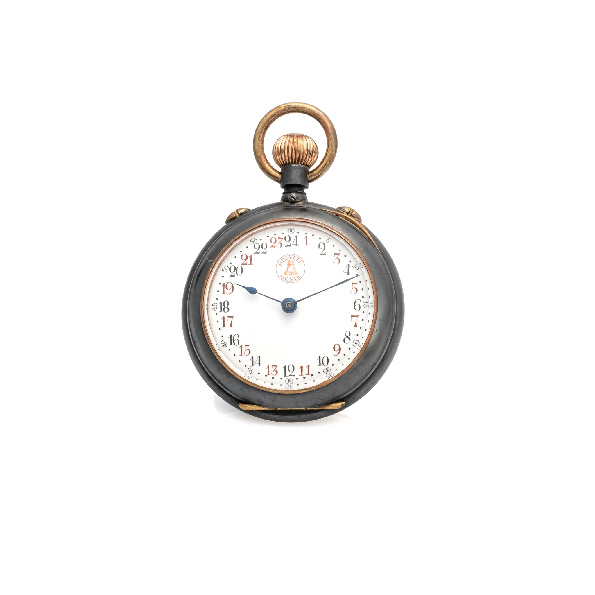 Breveté Génie 53mm Gilt-metal and Enamel Black