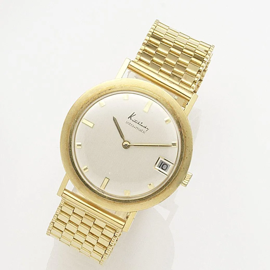 Buren Intra Matic 34mm Yellow gold Silver