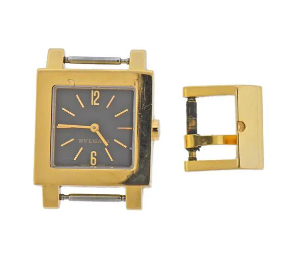 Bulgari Quadrato SQ22GL 22mm Yellow gold Black