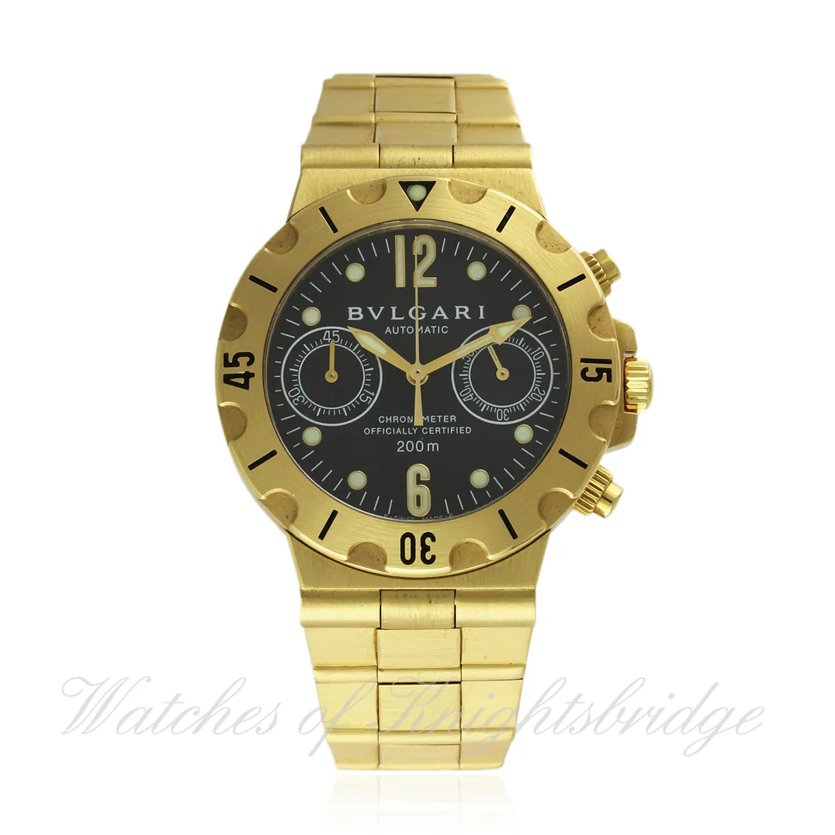 Bulgari Scuba SC 38 G 38mm Yellow gold Black