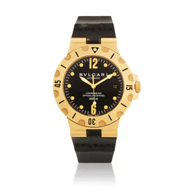 Bulgari Scuba SD 38 G 38mm Yellow gold Black