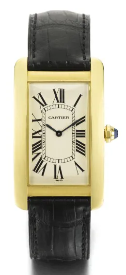 Cartier American Tank 1735 1 45mm Yellow gold Silver