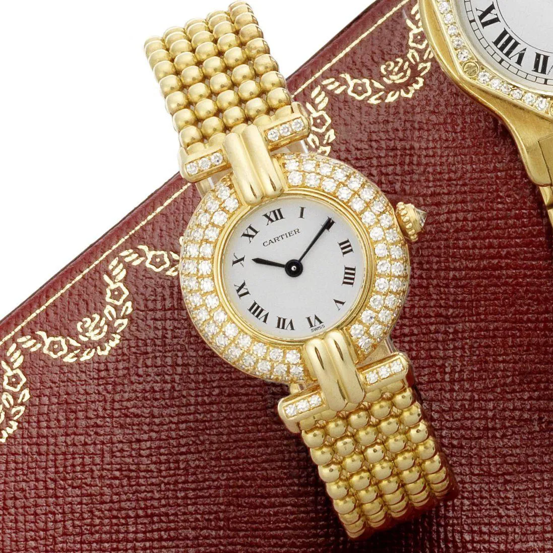 Cartier Vendôme 19801 24mm Yellow gold and Diamond Silver