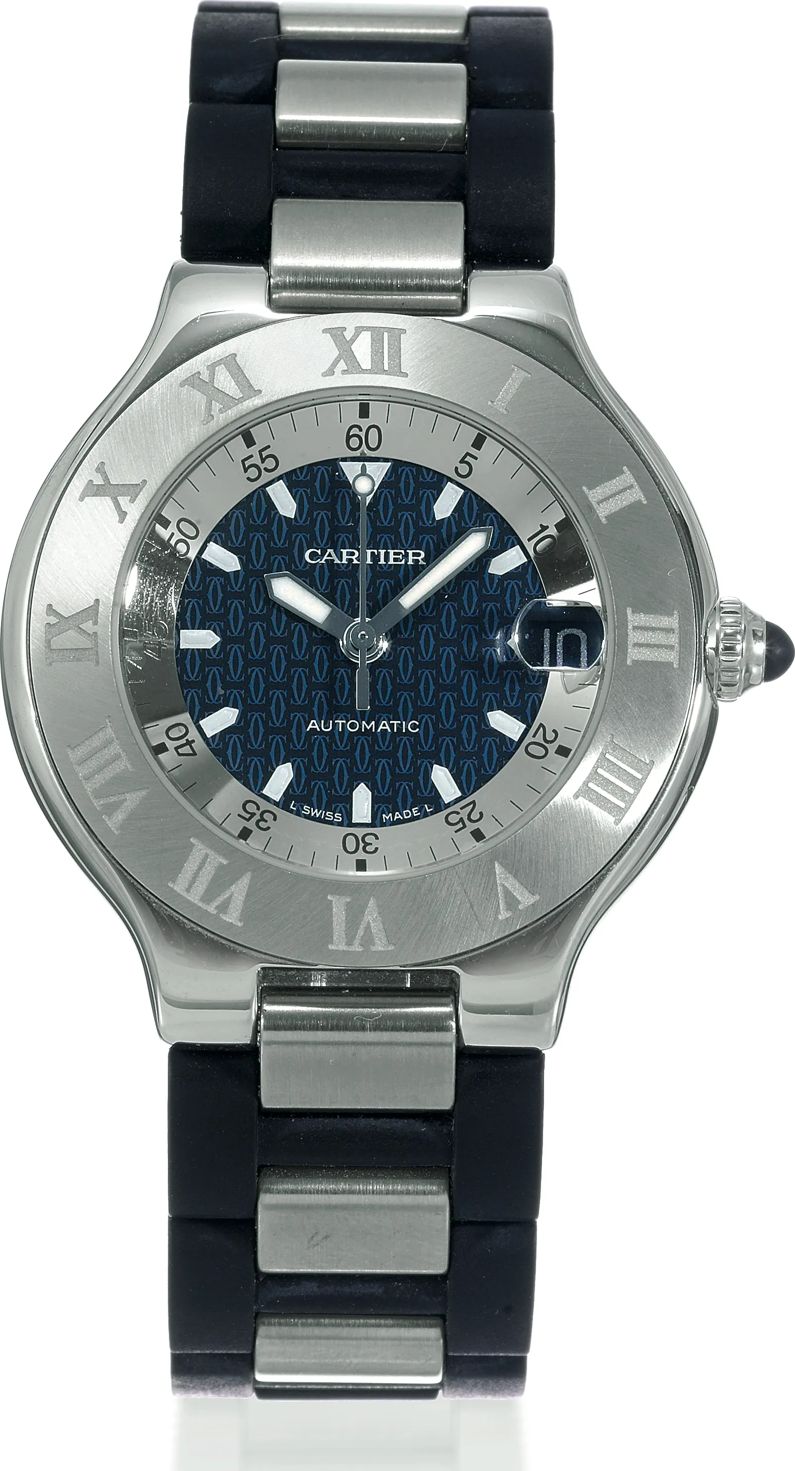 Cartier 21 Chronoscaph 2427 36mm Stainless steel Navy blue