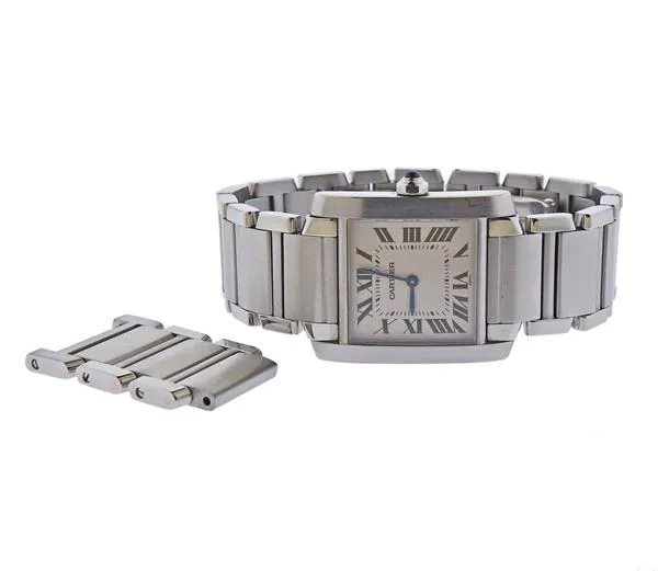 Cartier Tank Française 2301 25mm Stainless steel White