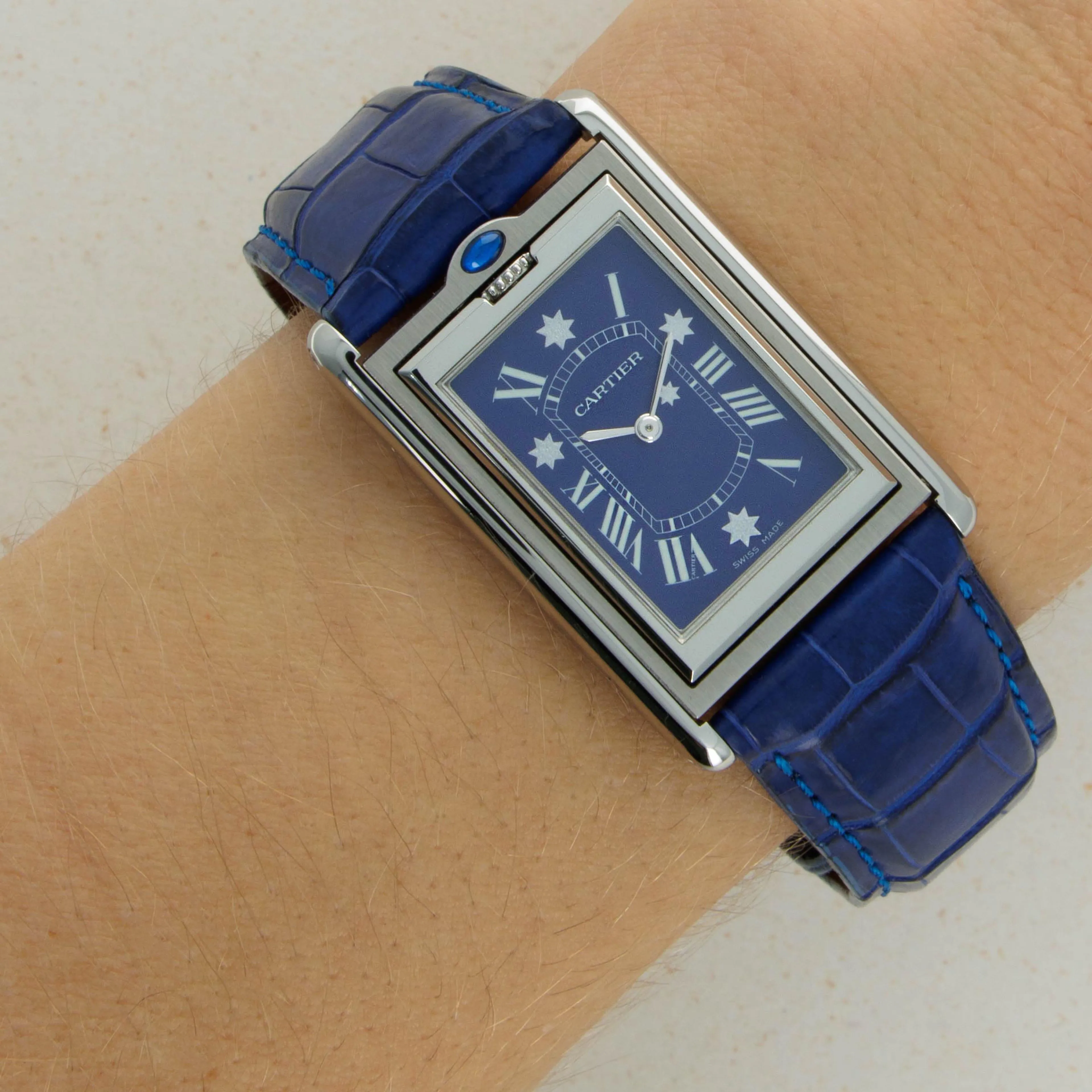 Cartier Basculante Le Australia 2390 25mm Stainless steel Blue 17