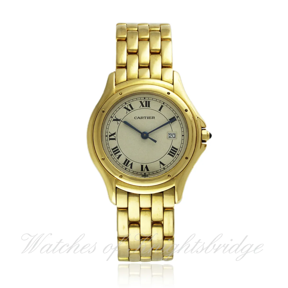 Cartier Cougar 887904 33mm Yellow gold Silver