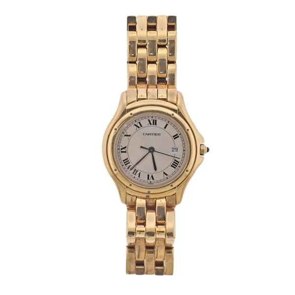 Cartier Cougar 887904 33mm Yellow gold Cream 2