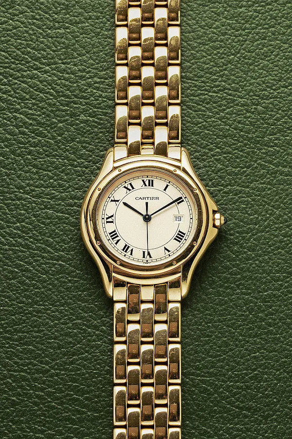 Cartier Cougar 887904 32mm Yellow gold Beige