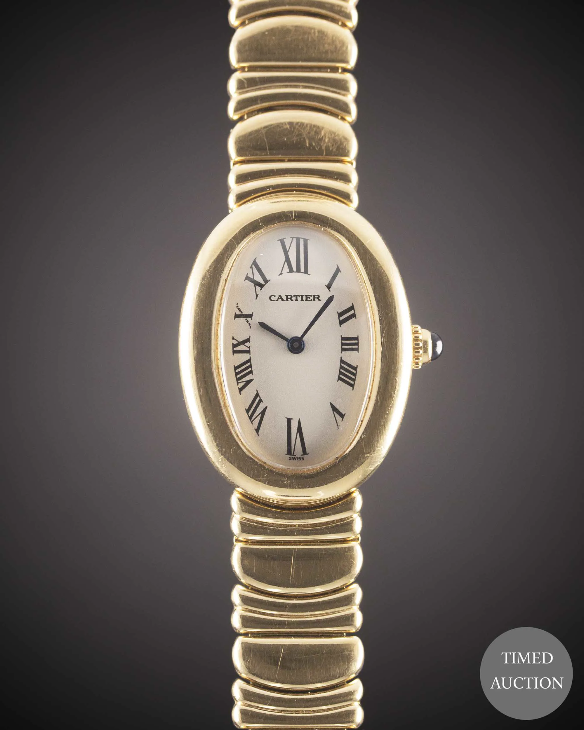 Cartier Baignoire 1954 31mm Yellow gold White