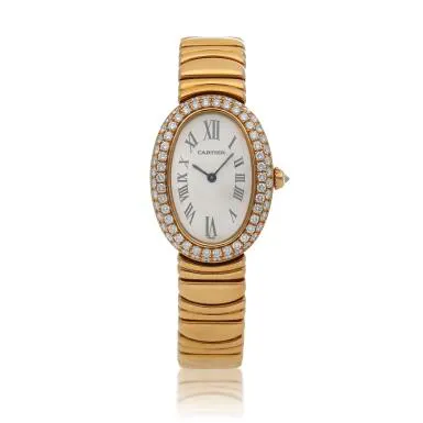 Cartier Baignoire 1954 28mm Rose gold Silver