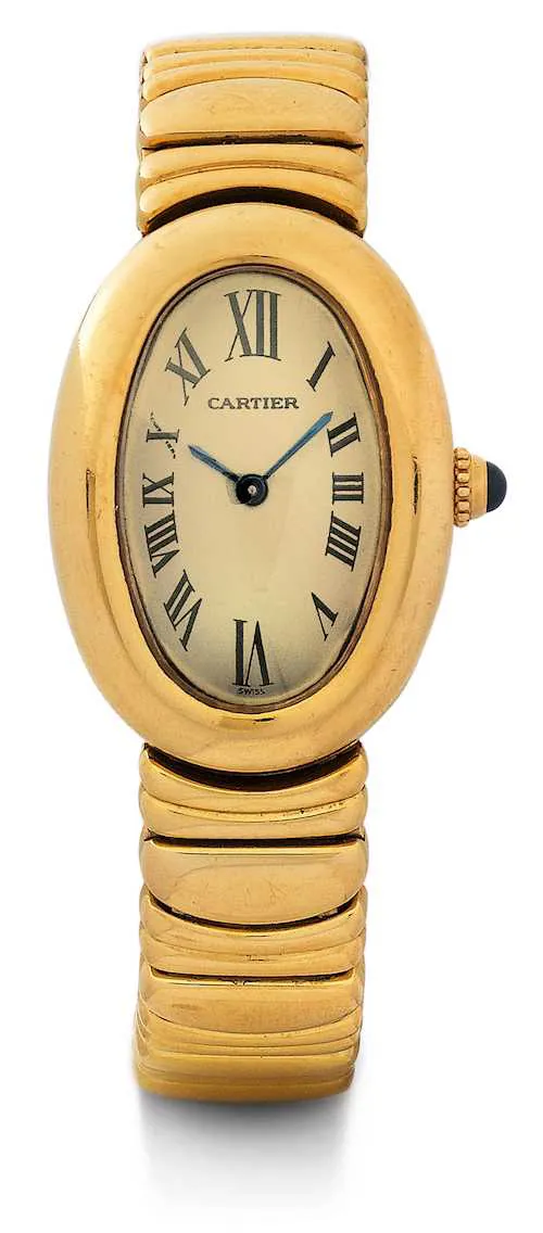 Cartier Baignoire 1954 31mm Yellow gold Silver