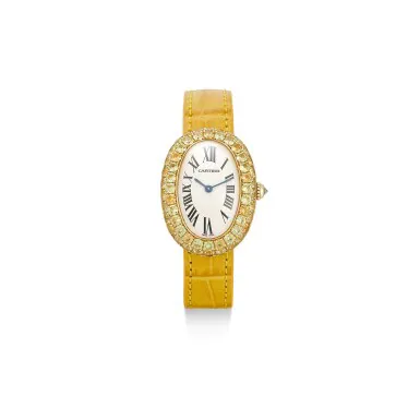 Cartier Baignoire 1954 23mm Yellow gold Silver