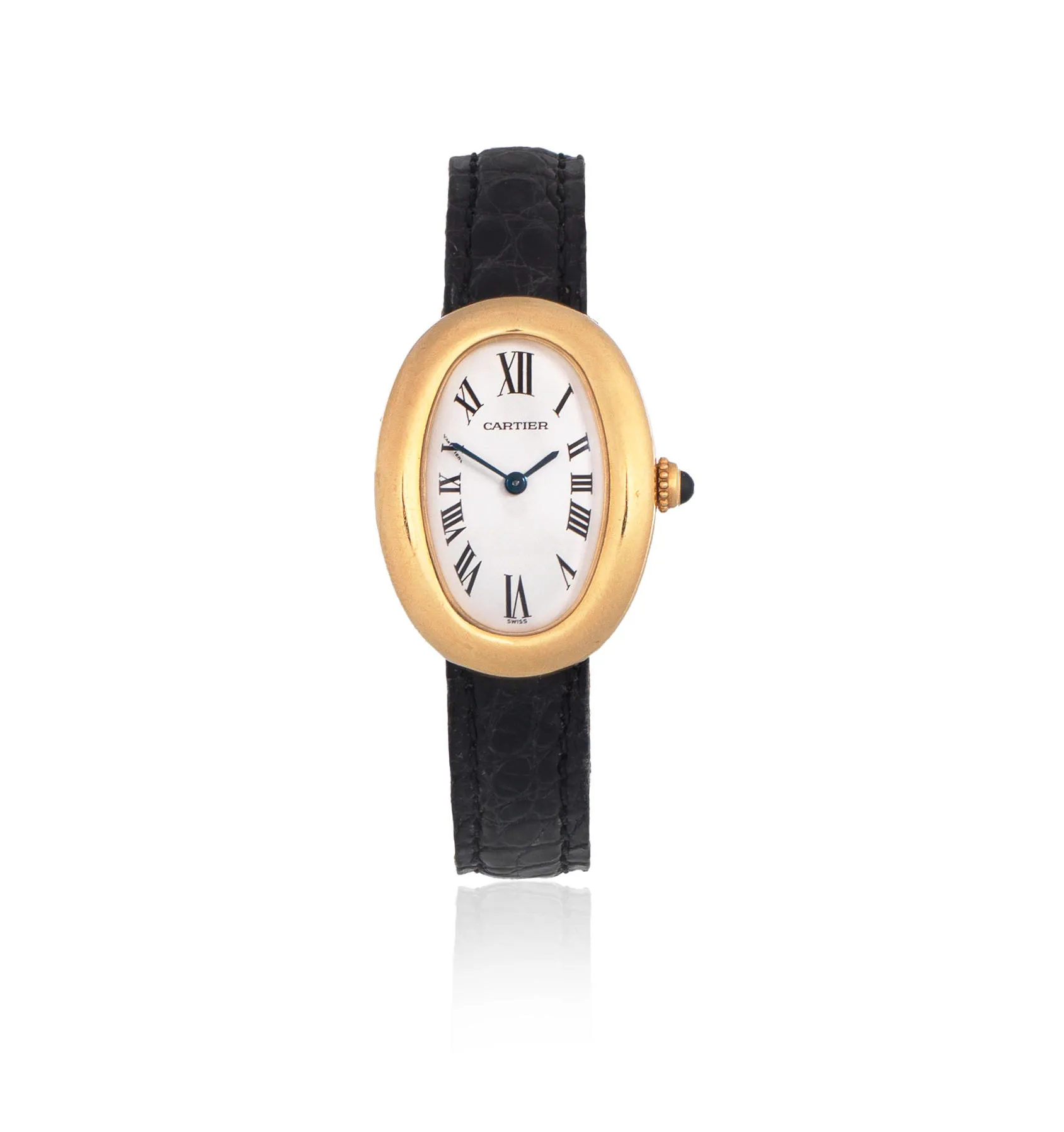 Cartier Baignoire 1954 23mm Yellow gold Silver