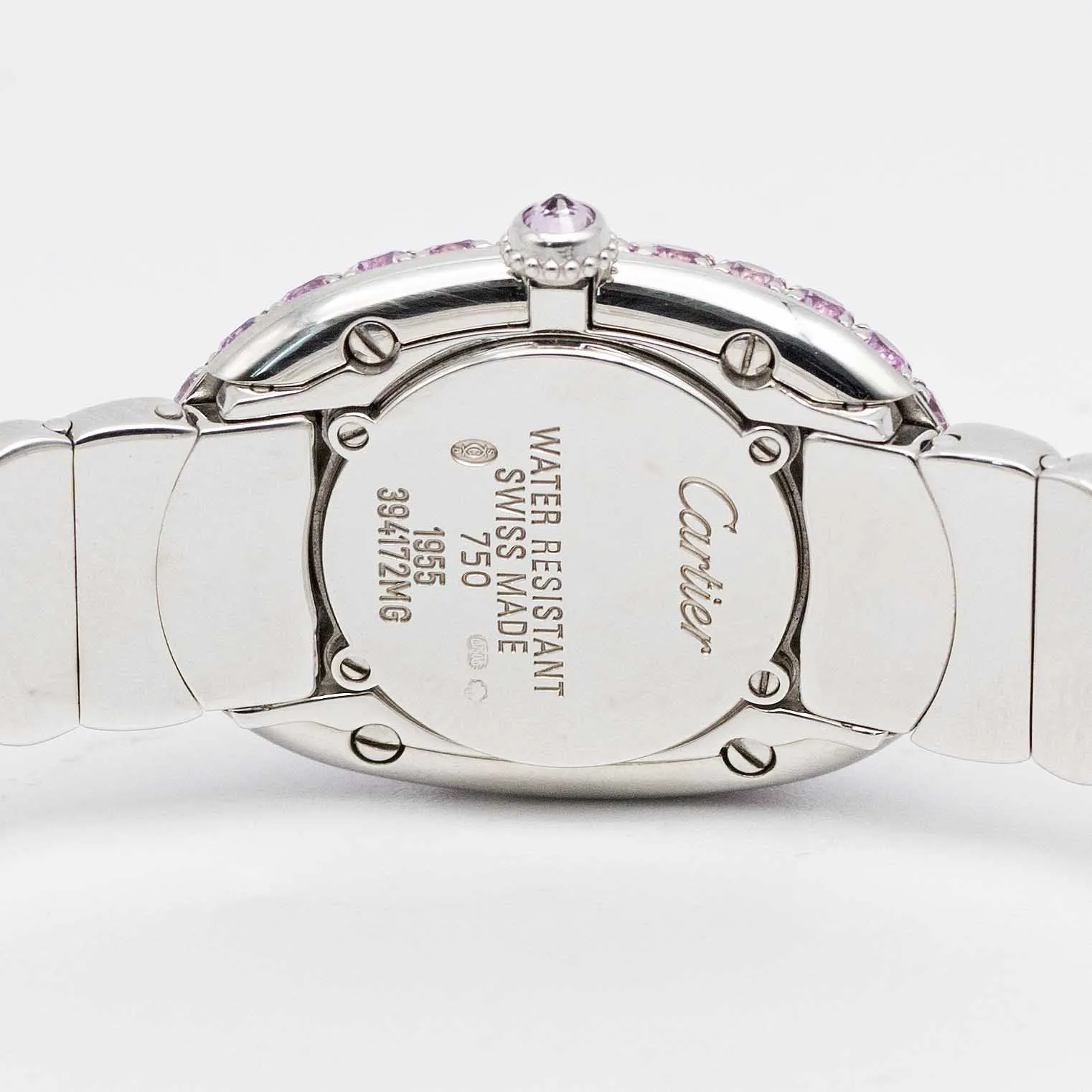 Cartier Baignoire 1955 31mm White gold and Sapphire signed 8