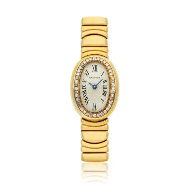 Cartier Baignoire 1960 18mm Yellow gold Silver