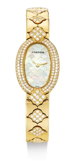 Cartier Baignoire 1960 18mm Yellow gold Mother-of-pearl