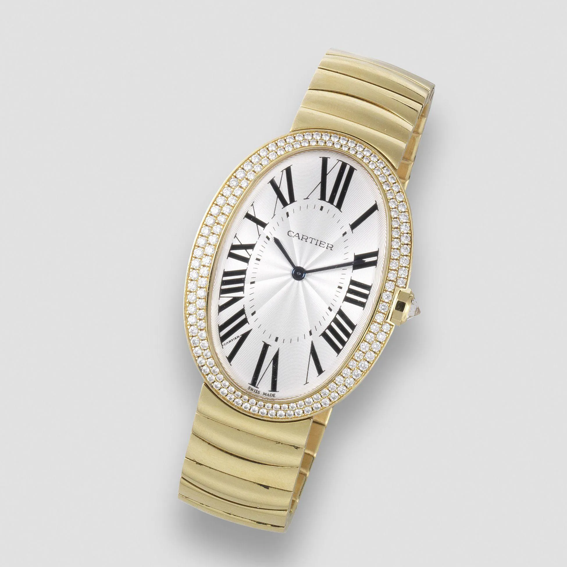 Cartier Baignoire 3031 32mm Yellow gold and Diamond Silver