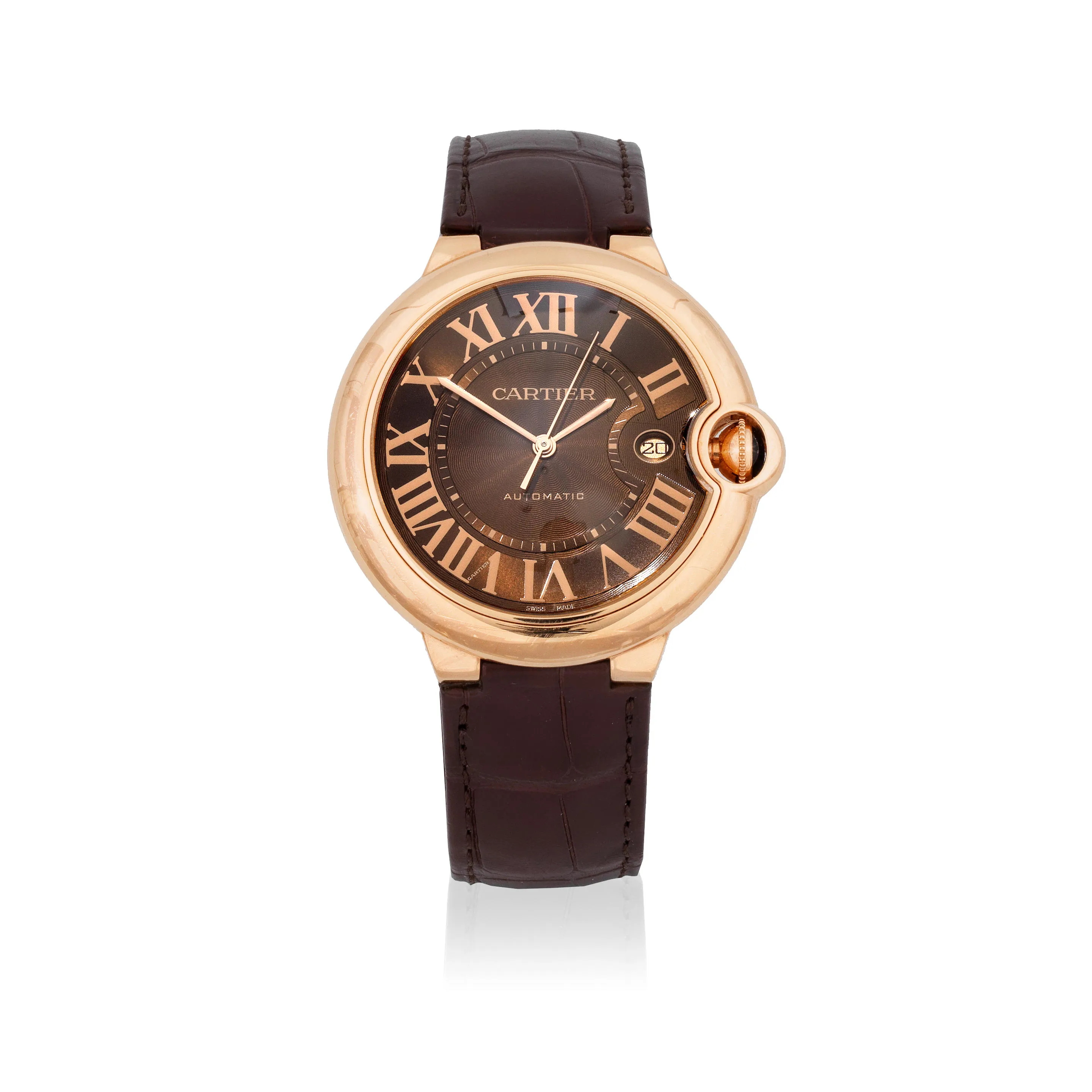 Cartier Ballon Bleu 2999 42mm Rose gold Brown