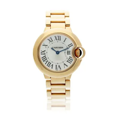 Cartier Ballon Bleu 3007 28mm Rose gold Silver