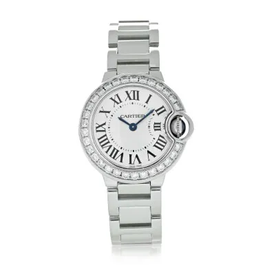 Cartier Ballon Bleu 3008 28.5mm White gold Silver