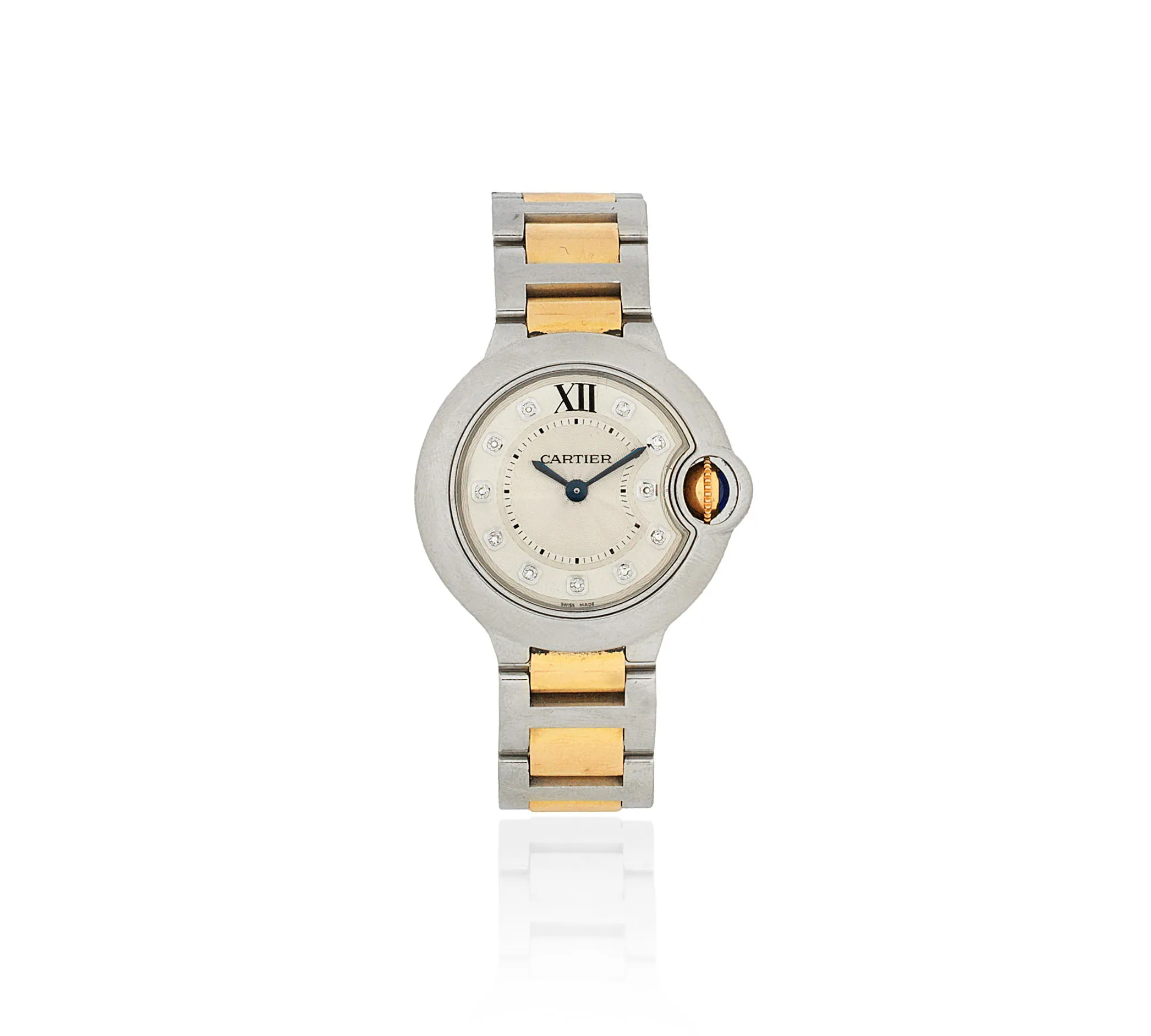 Cartier Ballon Bleu 3009 28mm Yellow gold and Stainless steel Silver