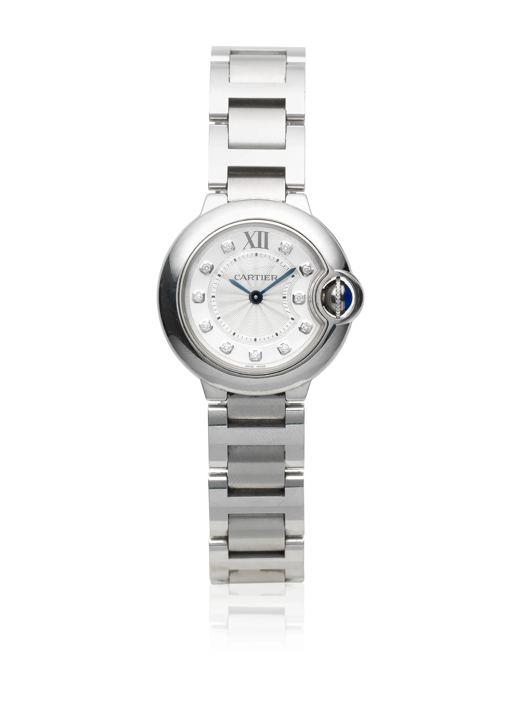 Cartier Ballon Bleu 3009 28mm Stainless steel Guilloché