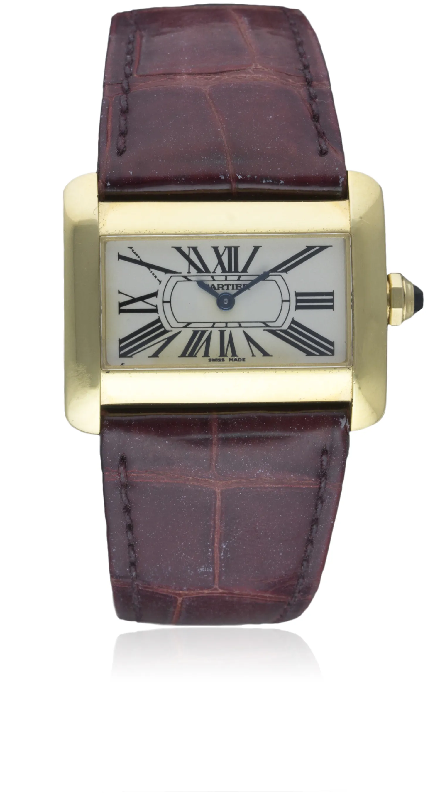 Cartier Divan 2601 26mm Yellow gold Silver