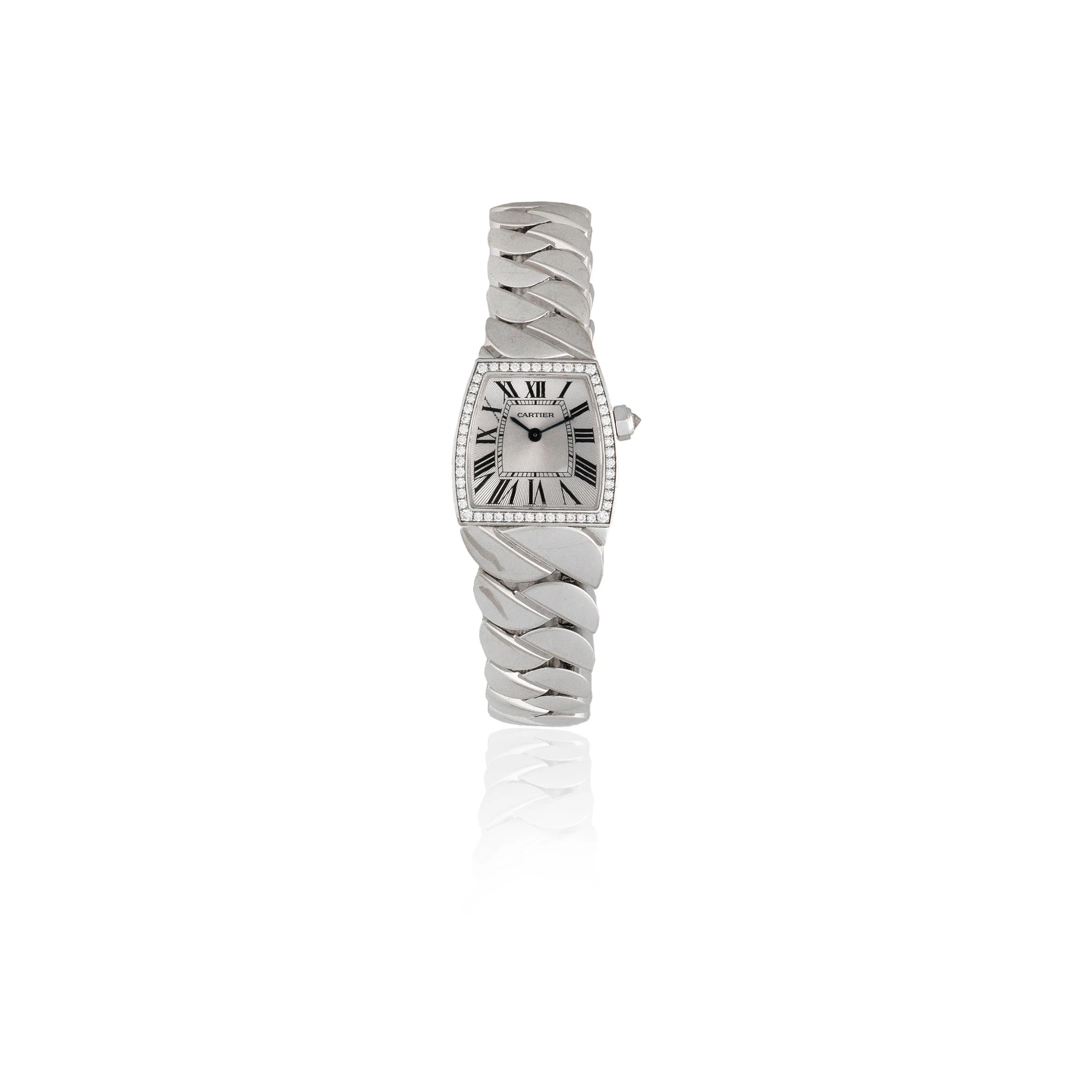 Cartier La Dona 2905 22mm White gold and Diamond Sunburst guilloche