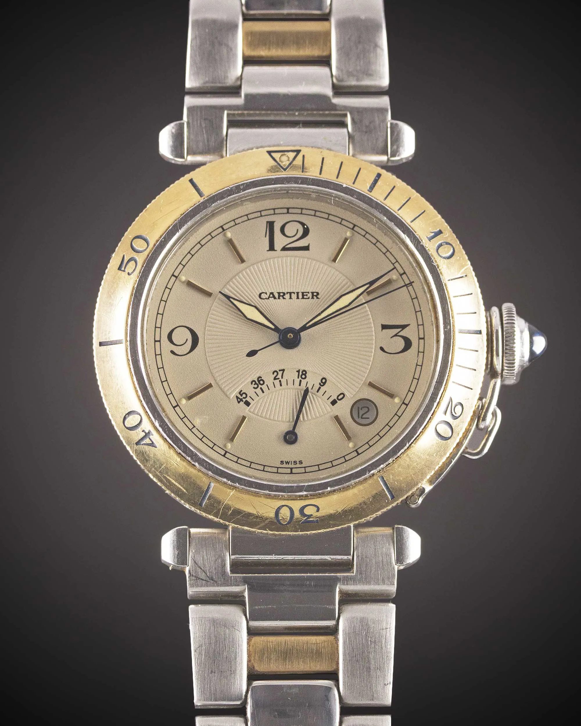 Cartier Pasha 1033 38mm Yellow gold and stainless steel Cream