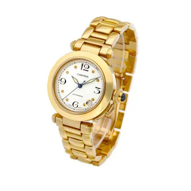 Cartier Pasha 1035 35mm Yellow gold Silver 4