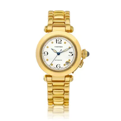 Cartier Pasha 1035 35mm Yellow gold Silver