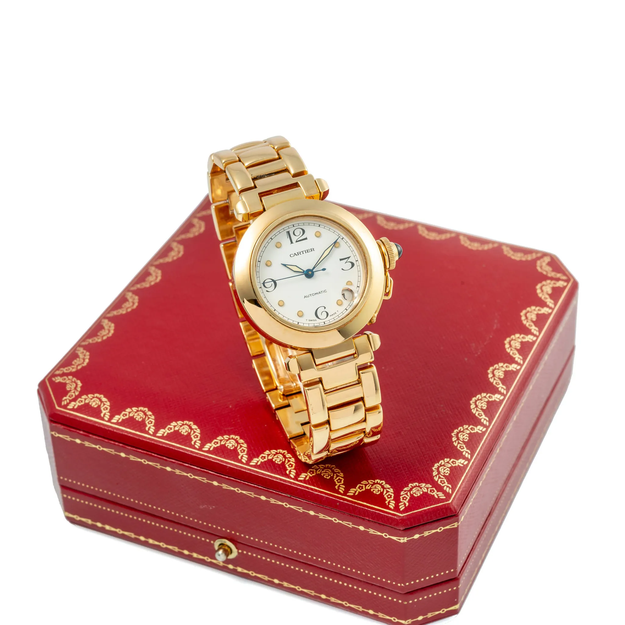 Cartier Pasha 1035 35mm Yellow gold White 1