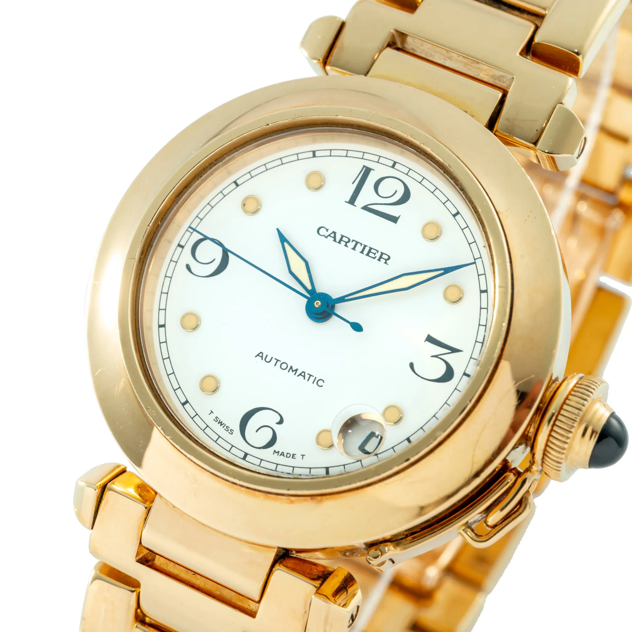 Cartier Pasha 1035 35mm Yellow gold White 3