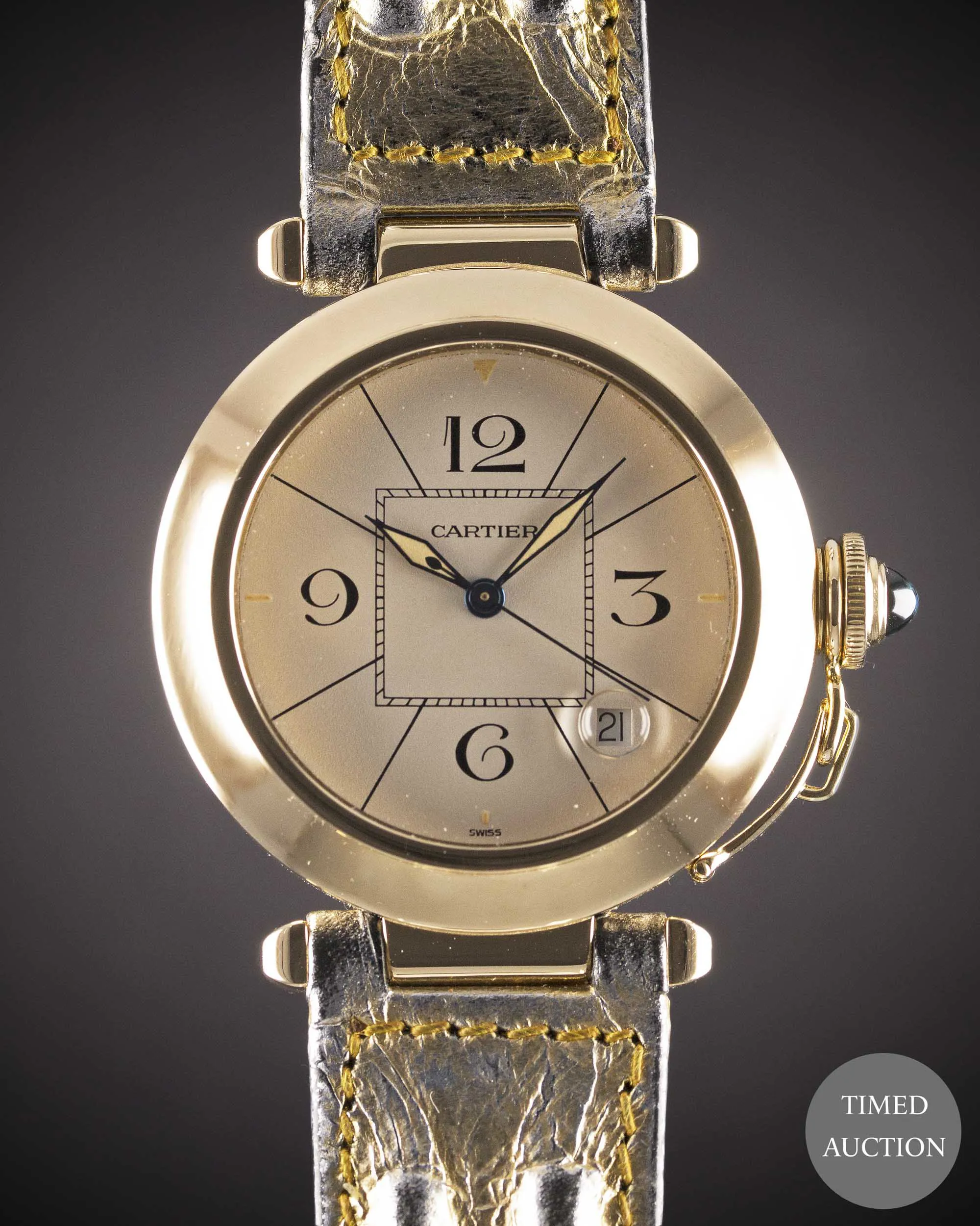 Cartier Pasha 1989 38mm Yellow gold Champagne