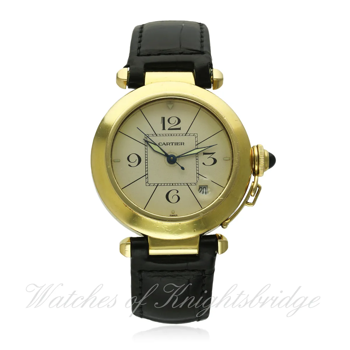 Cartier Pasha 1991 38mm 18k gold Silvered