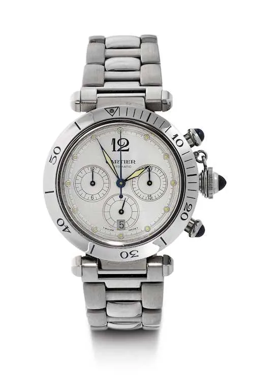 Cartier Pasha 2113 38.5mm Stainless steel White