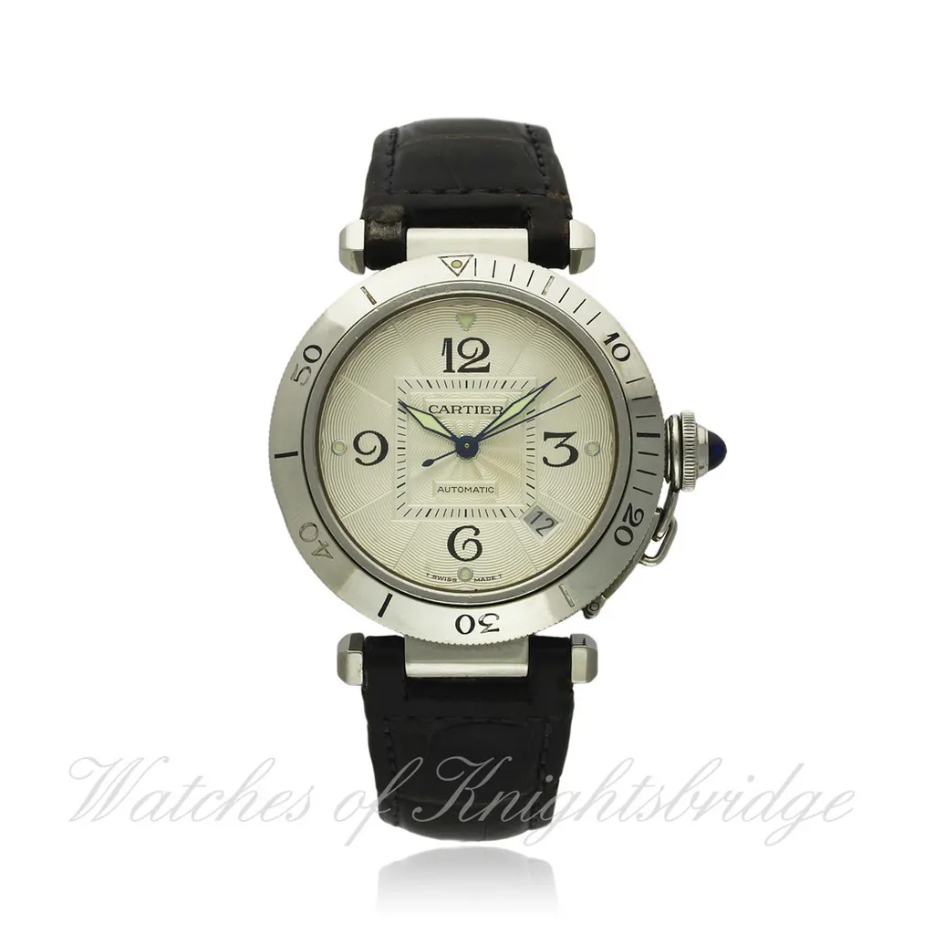 Cartier Pasha 2378 38mm Stainless steel Silver Guilloche