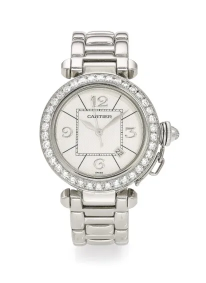 Cartier Pasha 2398 32mm White gold Silver