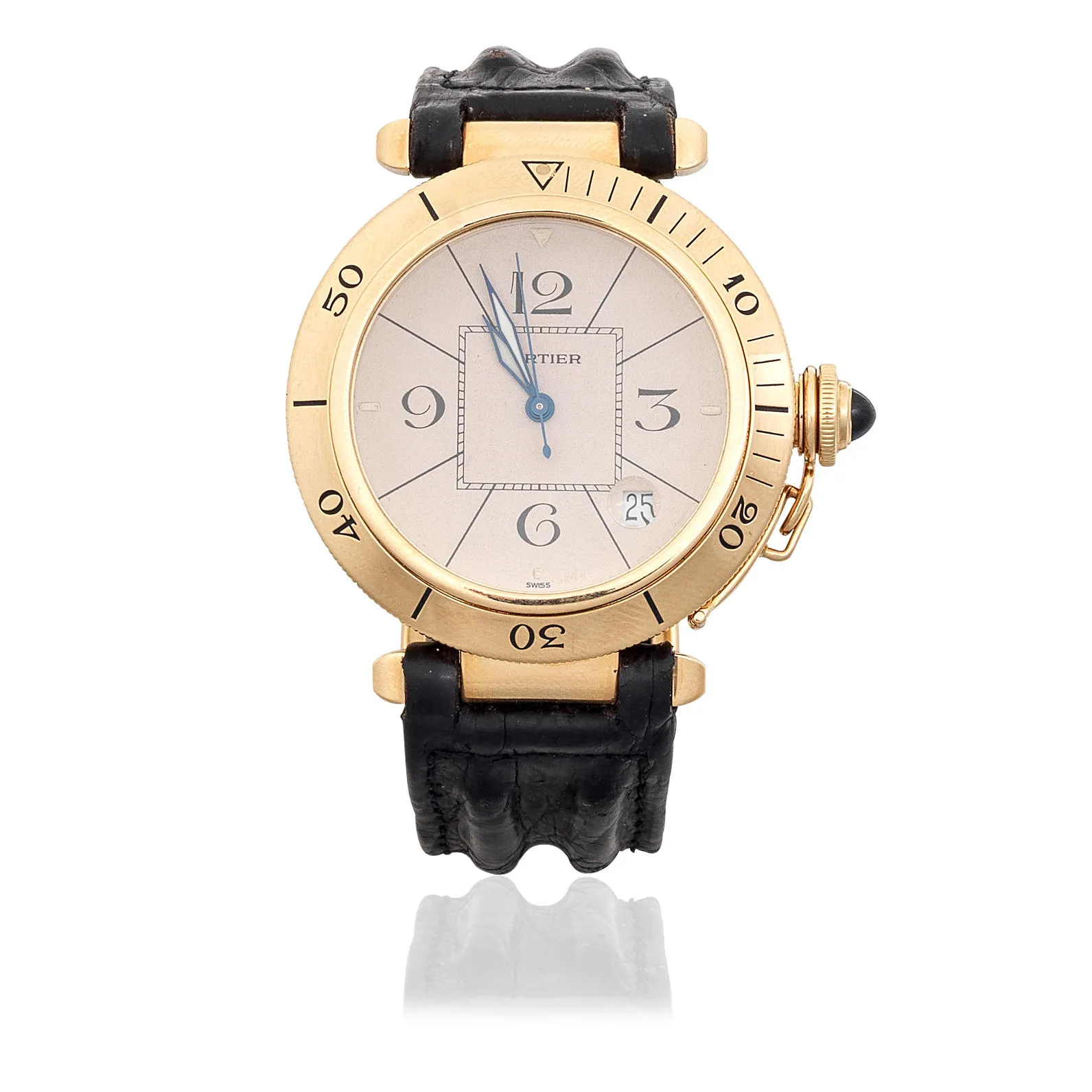 Cartier Pasha 3601 39mm Yellow gold Silvered